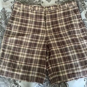 Lightly worn plaid shorts
